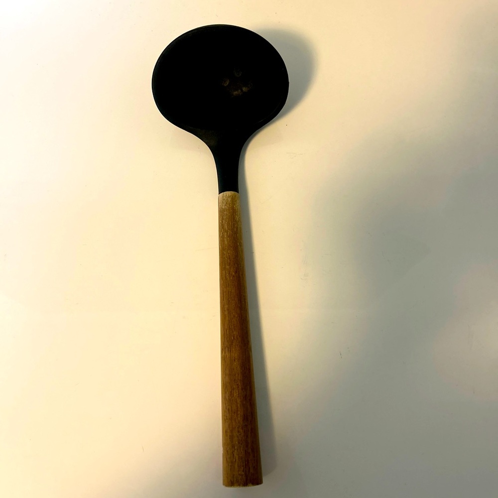 Black and Wood Ladle